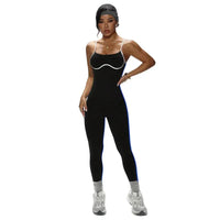 Body Femme Sans Couture Décolleté en V Sans Manches - Bloc Couleur Côtelé Séchage Rapide - lt4158