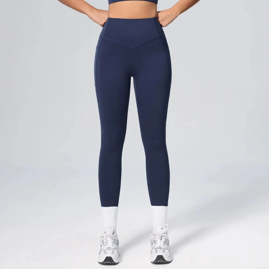 Legging Taille Haute Femme avec Poches Latérales - Extensible 4 Sens