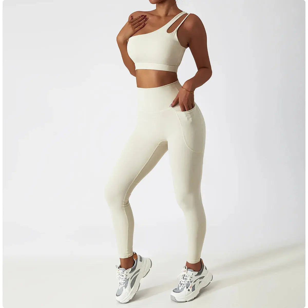 Ensemble Yoga Femme 2 Pièces - Débardeur et Legging Taille Haute