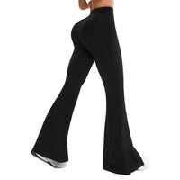 Pantalon Yoga Femme Taille Haute Légèrement Évasé - Compression et Séchage Rapide