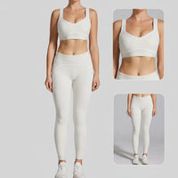 Ensemble Yoga Femme 2 Pièces Sans Couture Dos Nu Halter Bloc Couleur - TZ2512172