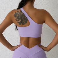 Soutien-Gorge Yoga Femme Une Épaule Sans Couture Maintien Élevé Sangles Y - WX18