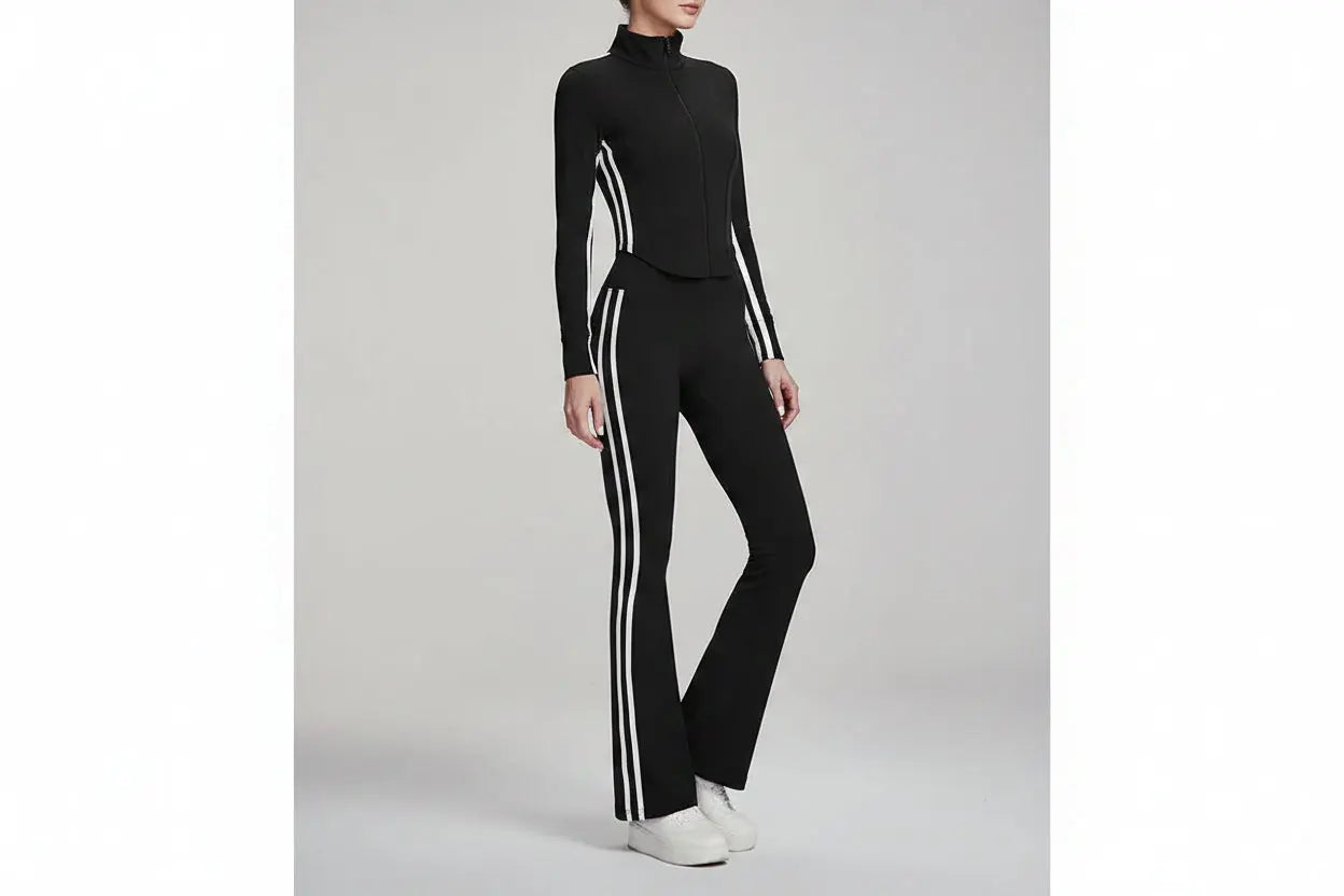 Legging Yoga Femme Taille Haute Slim Fit Rayé Respirant - DWPS124105
