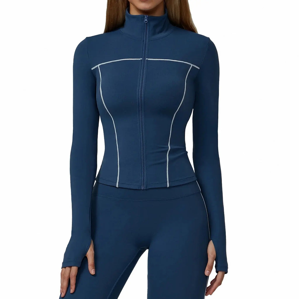 Veste Yoga Femme Slim à Ouverture pour les Pouces - Coupe-Vent et Respirante EWT2036