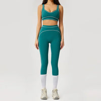 Ensemble Yoga Femme 2 Pièces Sans Manches à Bretelles - Dégradé de Couleurs, Séchage Rapide
