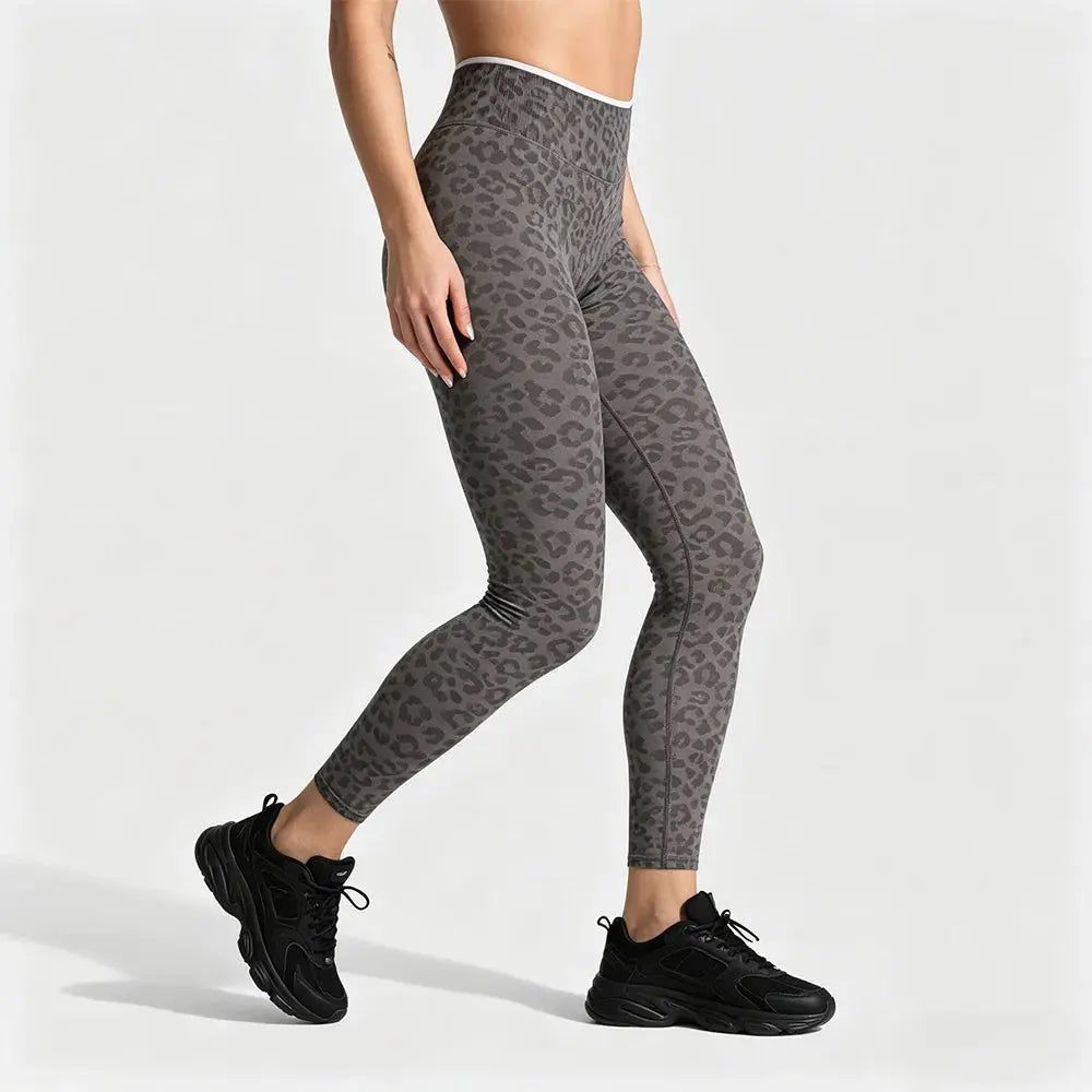Ensemble Yoga Femme 2 Pièces Bloc Couleur Léopard Sans Couture - New Trend