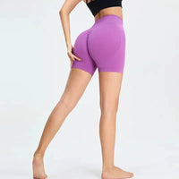 Short de Sport Femme Sans Couture Taille Haute 7,6 cm - Effet Fessier Galbé