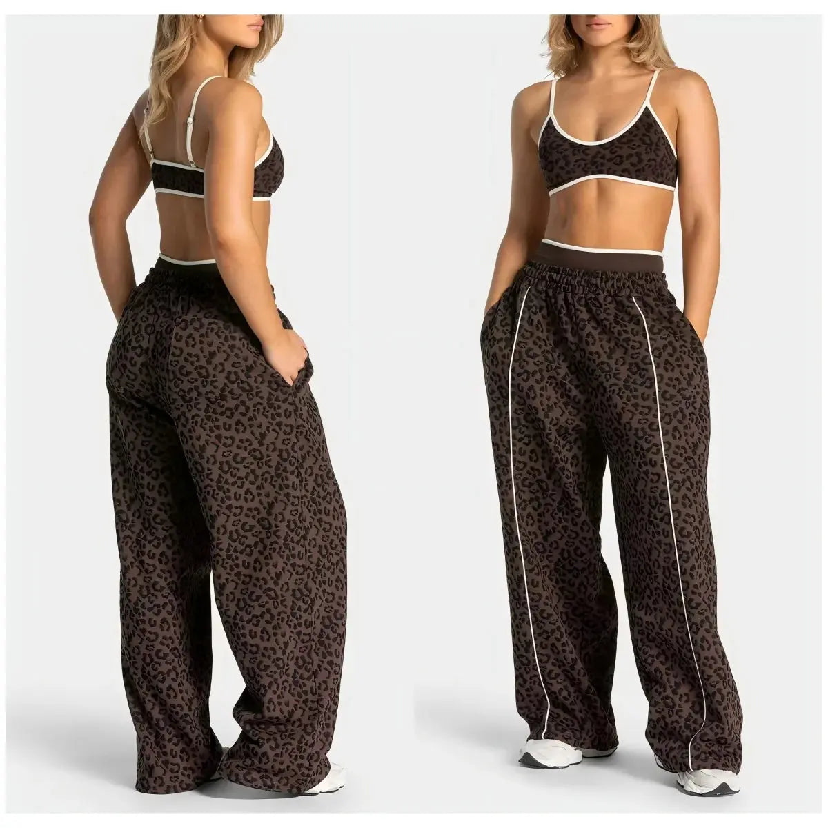 Ensemble de Sport Imprimé Léopard pour Femme
