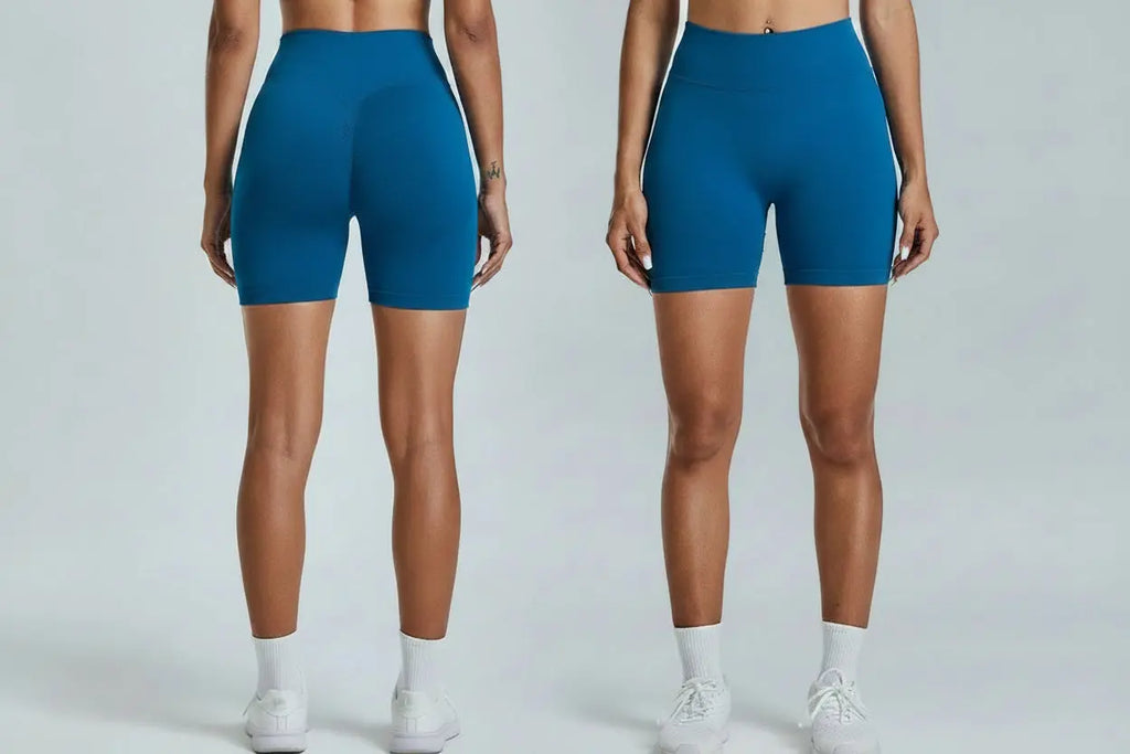 Short de Sport Femme Sans Couture Taille Haute 7,6 cm - Effet Fessier Galbé