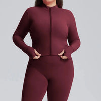 Ensemble Fitness Femme Grande Taille 3 Pièces - Soutien-Gorge, Legging et Veste