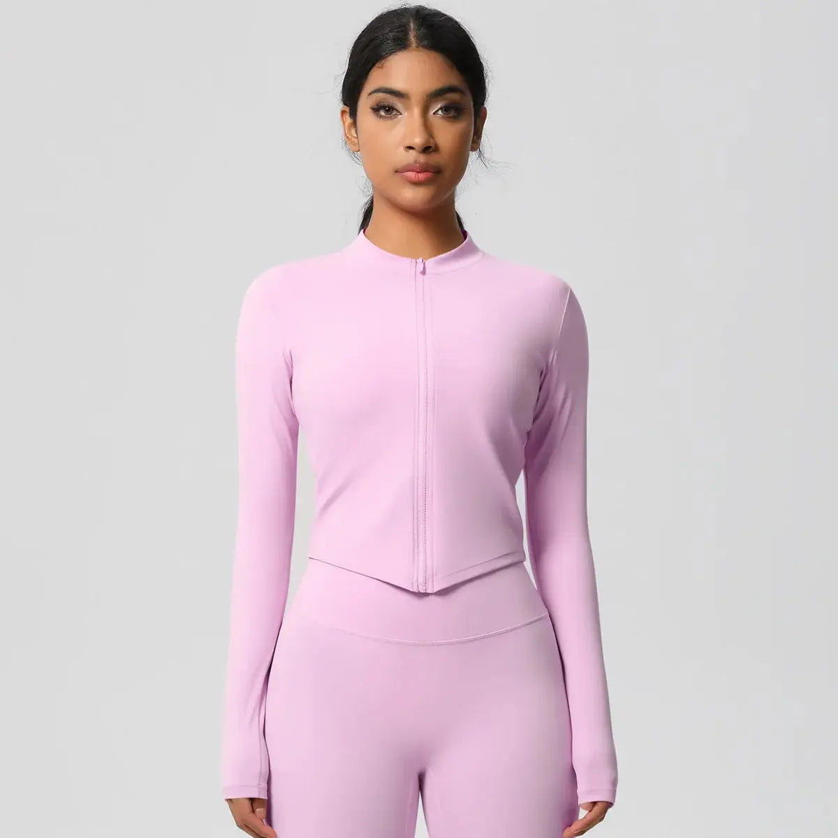 Ensemble Yoga Femme 2 Pièces Sans Manches Col Halter Côtelé Sans Couture - Y3530118