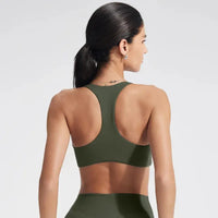 Soutien-Gorge de Sport Femme Sans Couture à Dos Nu - Support Élevé pour Yoga et Fitness