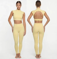 Ensemble Yoga Femme 2 Pièces - Débardeur Dos Nu et Legging Taille Haute - FNK-8807