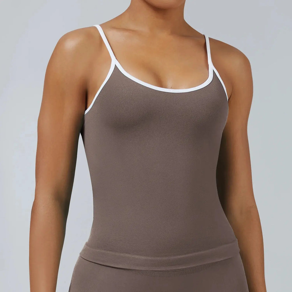 Ensemble Yoga Femme 2 Pièces Sans Couture - Legging Taille Haute et Soutien-Gorge pour Fitness