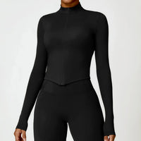 Ensemble Yoga Femme 2 Pièces Manches Longues Respirant Taille Haute - CCX8503