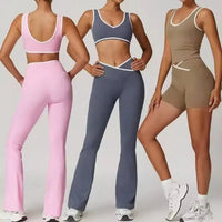 Ensemble Fitness Femme 2 Pièces Débardeur Dos Nu et Legging Taille Haute - SD491+SD350