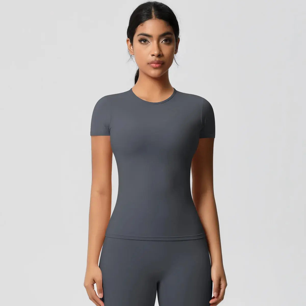 Ensemble Yoga Femme 2 Pièces Sans Manches Col Halter Côtelé Sans Couture - Y3530118