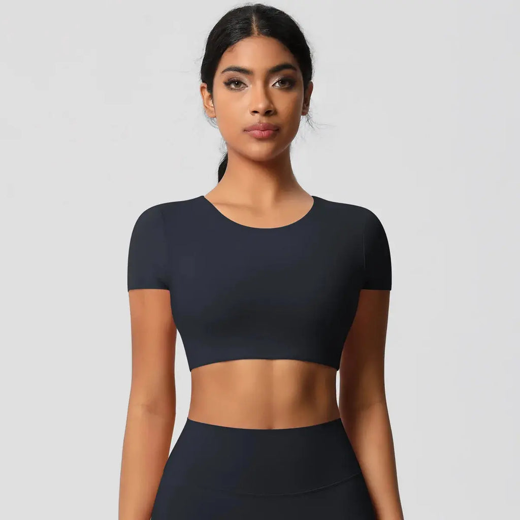Ensemble Yoga Femme 2 Pièces Sans Manches Col Halter Côtelé Sans Couture - Y3530118