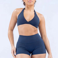 Ensemble Yoga Femme 2 Pièces Short Respirant - Nylon Spandex pour Pilates et Fitness