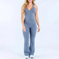 Ensemble Yoga Femme 2 Pièces Short Respirant - Nylon Spandex pour Pilates et Fitness