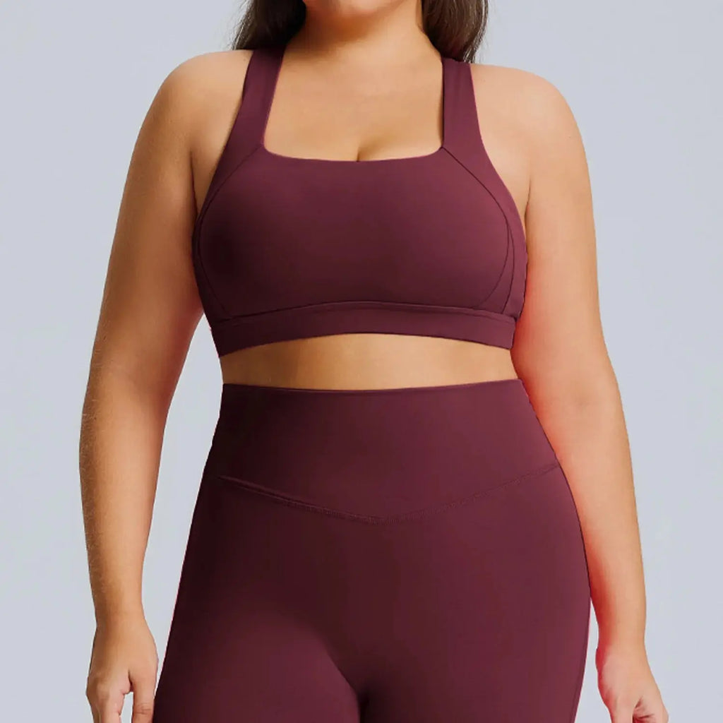 Ensemble Fitness Femme Grande Taille 3 Pièces - Soutien-Gorge, Legging et Veste