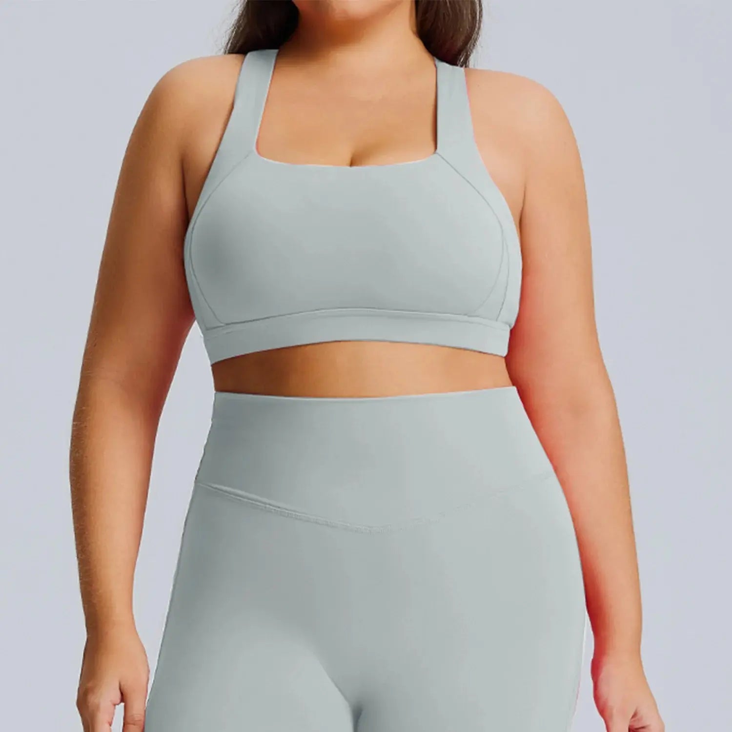 Ensemble Fitness Femme Grande Taille 3 Pièces - Soutien-Gorge, Legging et Veste