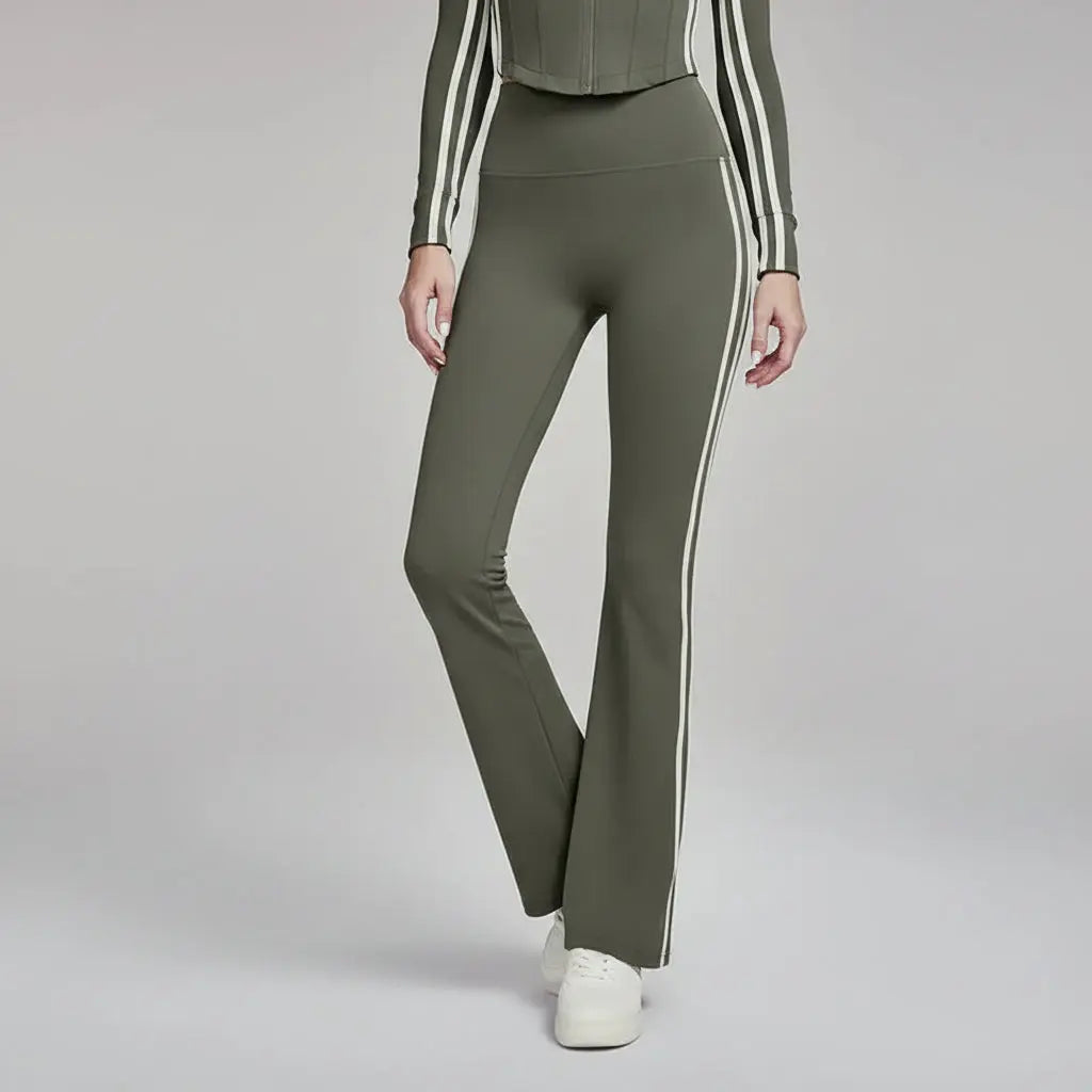 Legging Yoga Femme Taille Haute Slim Fit Rayé Respirant - DWPS124105