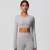 Ensemble Yoga Femme 2 Pièces Sans Manches Col Halter Côtelé Sans Couture - Y3530118