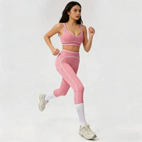 Ensemble Yoga Femme 2 Pièces Sans Manches à Bretelles - Dégradé de Couleurs, Séchage Rapide
