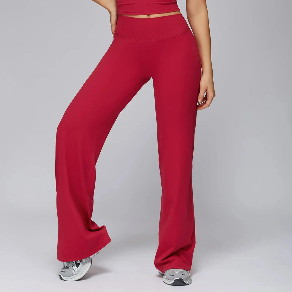 Pantalon Yoga Femme Droit Large - Taille Haute et Contrôle Abdominal
