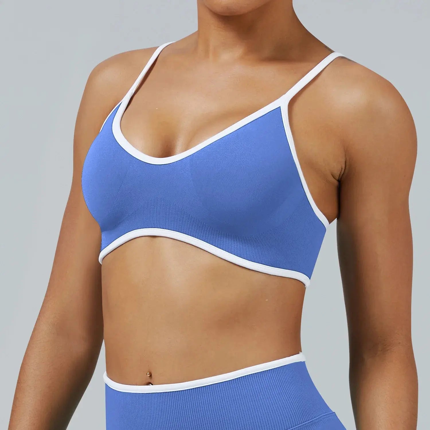 Ensemble Yoga Femme 2 Pièces Sans Couture - Legging Taille Haute et Soutien-Gorge pour Fitness