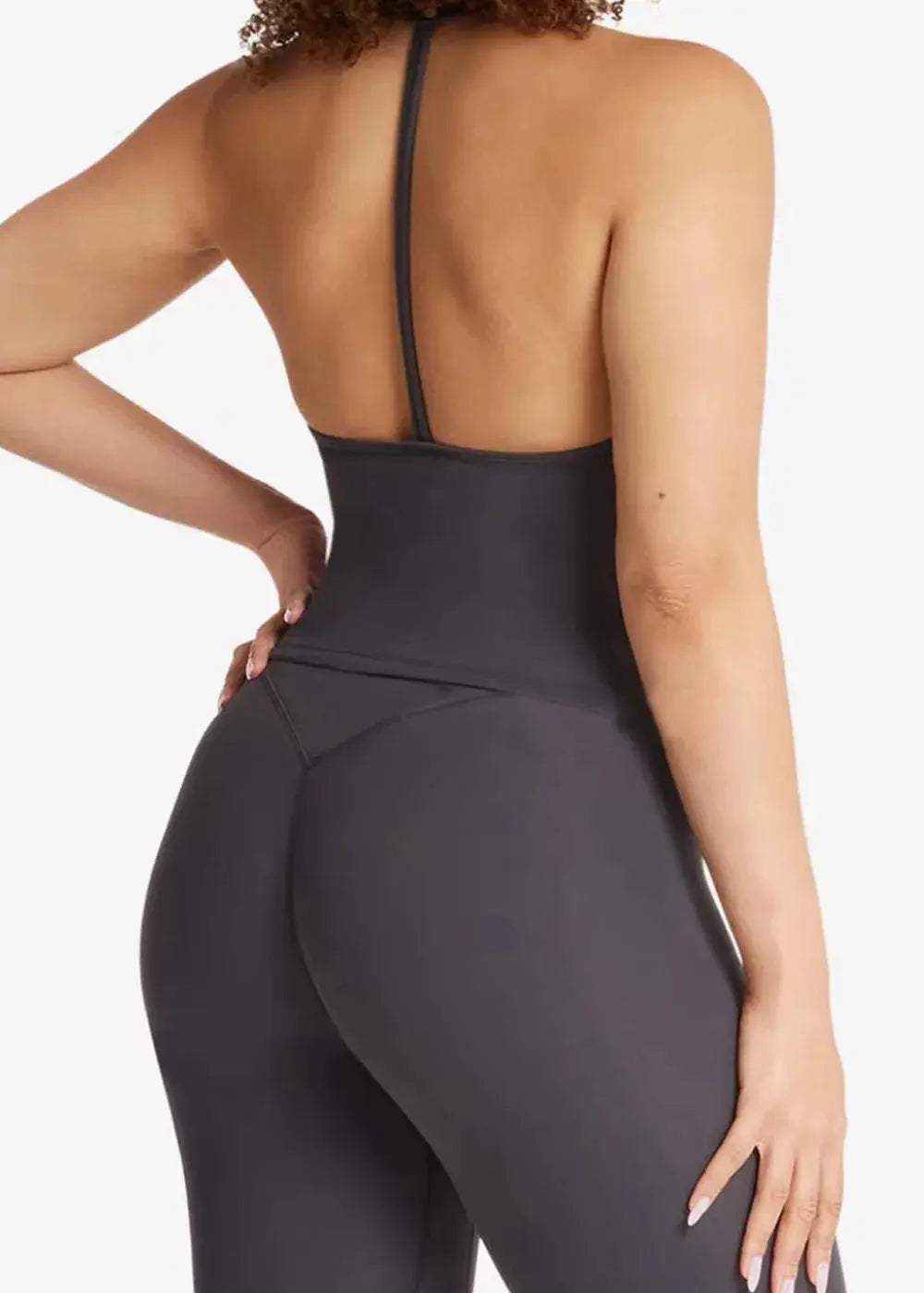 Top Crop Femme Sans Manches Col V Racerback Respirant Fitness - OR278