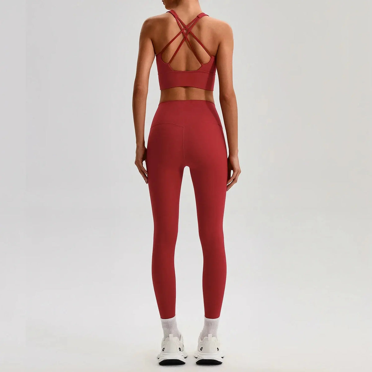 Ensemble Yoga Femme 2 Pièces - Soutien-Gorge Dos Croisé et Legging Taille Haute - JYTZ8697