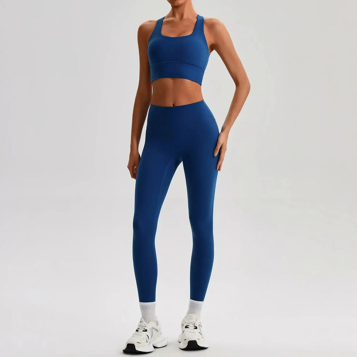 Ensemble Yoga Femme 2 Pièces - Soutien-Gorge Dos Croisé et Legging Taille Haute - JYTZ8697