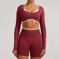 Ensemble Yoga Femme 2 Pièces Sans Couture - Legging Taille Haute et Soutien-Gorge pour Fitness