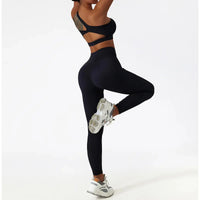 Ensemble Yoga Femme 2 Pièces - Débardeur et Legging Taille Haute