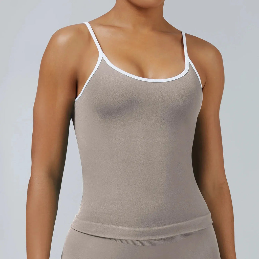 Ensemble Yoga Femme 2 Pièces Sans Couture - Legging Taille Haute et Soutien-Gorge pour Fitness