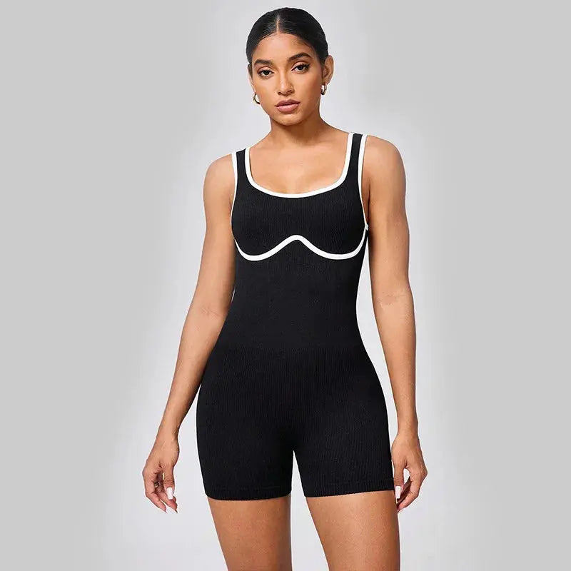 Short Femme Sans Couture à Bretelles Spaghetti - Nylon Spandex Antifroisse pour Running et Fitness