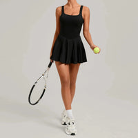 Robe de Tennis Femme Dos Nu à Short Intégré - Jupe Plissée