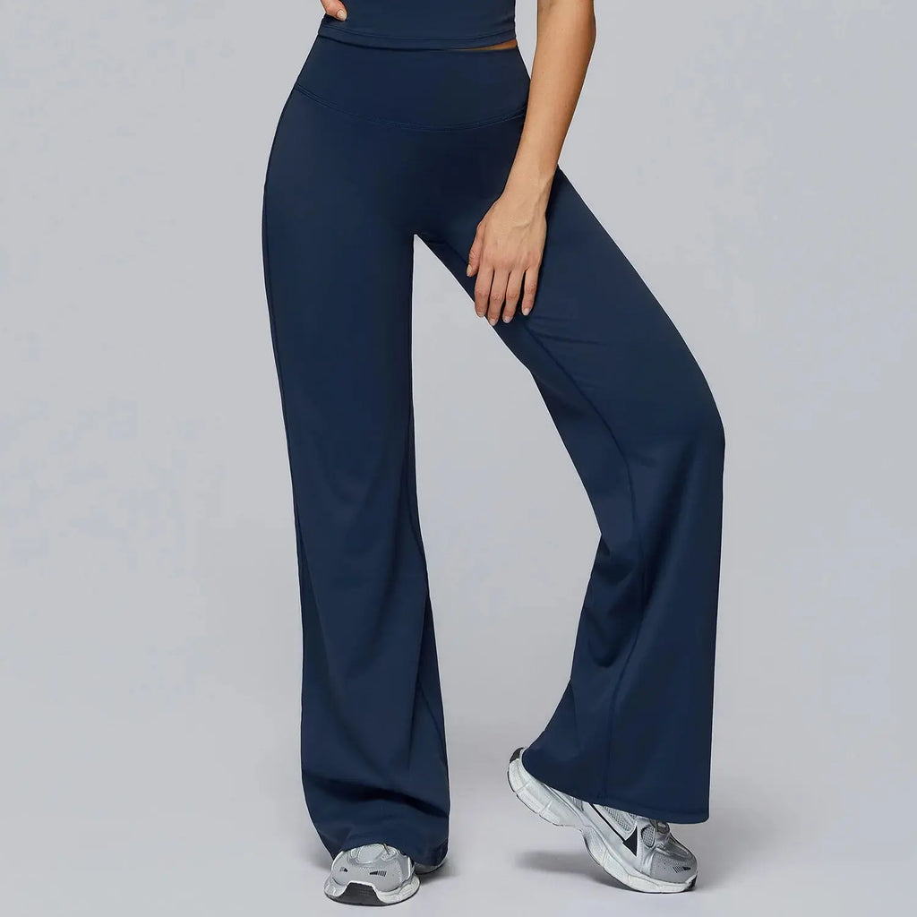 Pantalon Yoga Femme Droit Large - Taille Haute et Contrôle Abdominal