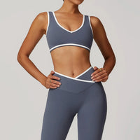 Ensemble Fitness Femme 2 Pièces Débardeur Dos Nu et Legging Taille Haute - SD491+SD350