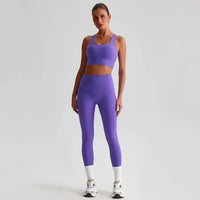 Ensemble Yoga Femme 2 Pièces - Soutien-Gorge Dos Croisé et Legging Taille Haute - JYTZ8697