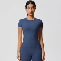 Ensemble Yoga Femme 2 Pièces Sans Manches Col Halter Côtelé Sans Couture - Y3530118