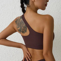 Soutien-Gorge Yoga Femme Une Épaule Sans Couture Maintien Élevé Sangles Y - WX18