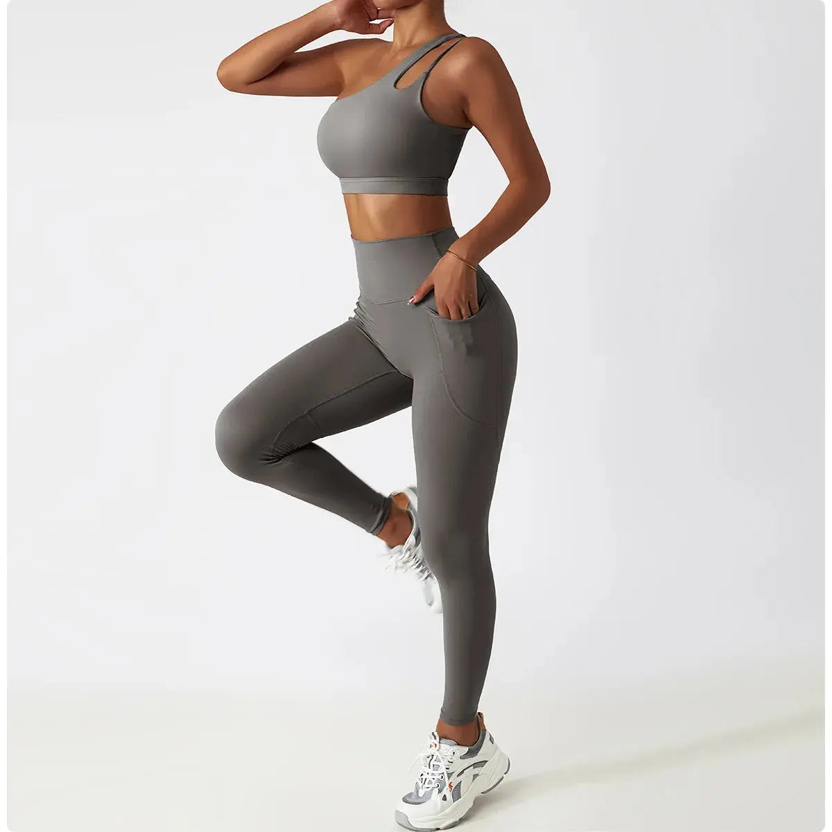 Ensemble Yoga Femme 2 Pièces - Débardeur et Legging Taille Haute