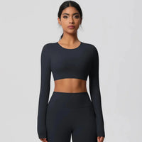 Ensemble Yoga Femme 2 Pièces Sans Manches Col Halter Côtelé Sans Couture - Y3530118