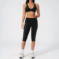 Ensemble Yoga Femme 2 Pièces Taille Haute Bloc Couleur Respirant - TZ3588-2