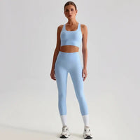 Ensemble Yoga Femme 2 Pièces - Soutien-Gorge Dos Croisé et Legging Taille Haute - JYTZ8697