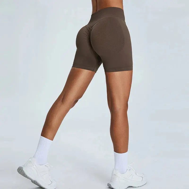 Short de Sport Femme Sans Couture Taille Haute 7,6 cm - Effet Fessier Galbé