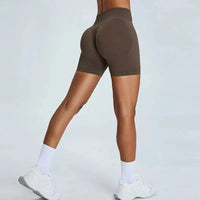 Short de Sport Femme Sans Couture Taille Haute 7,6 cm - Effet Fessier Galbé